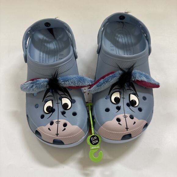 NEW Crocs Disney Winnie The Pooh Eeyore Classic Clogs Men's 10 Women's 12 Blue - Picture 3 of 8